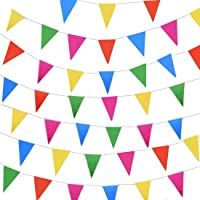 JZK 80 Metros Bunting Partido Colores triángulo Banner Bandera Cuerda Colgando decoración para Boda cumpleaños…